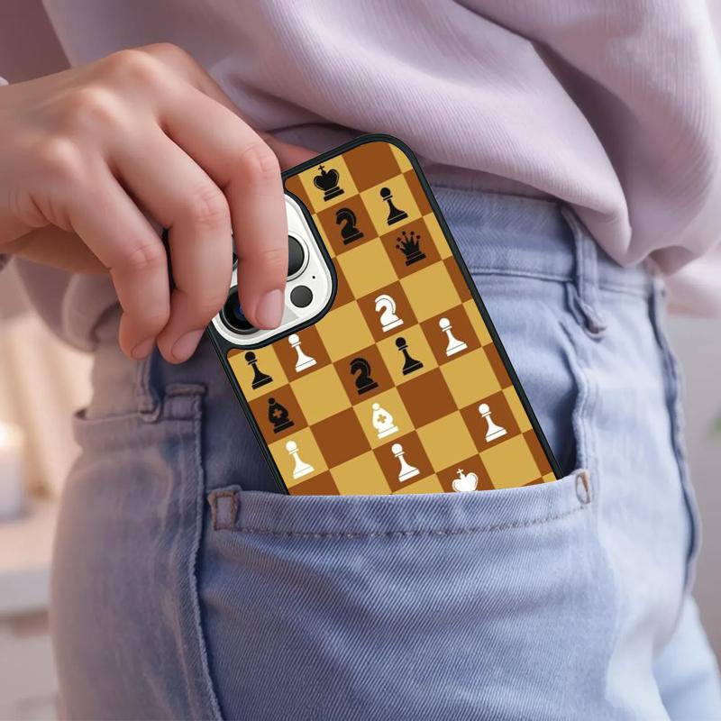 Chequered Chess Pattern Phone Case For iPhone 17 Air 15 16e 14 13 Pro Max Coque 12 11 Pro Max PLUS Cover