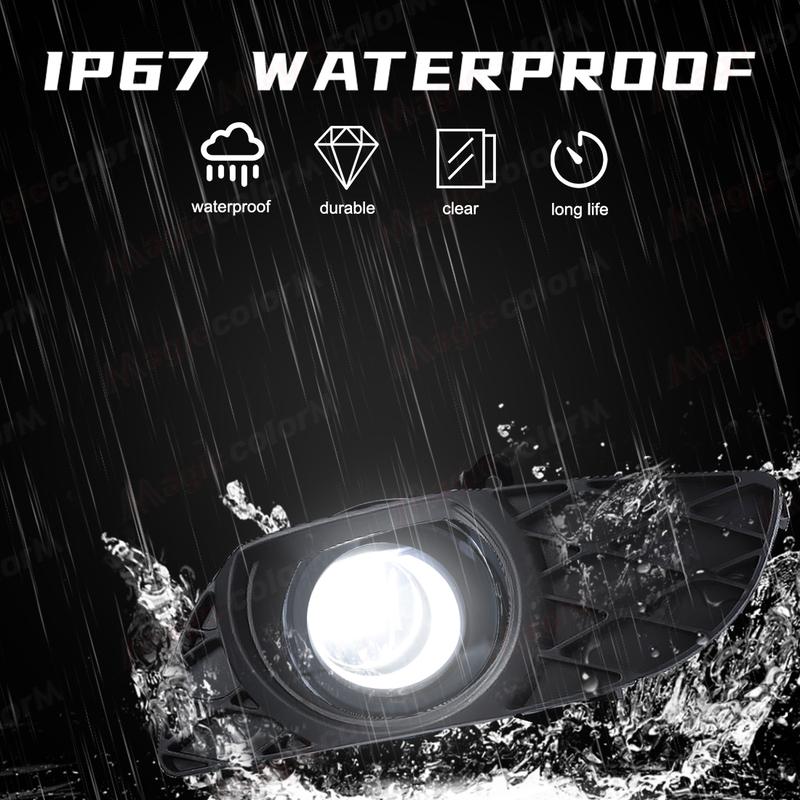 1SET LED Fog Lamp For Toyota Yaris Vitz 2003 2004 2005 2006 Fog Lamps Car Front Bumper Foglights with Frame Covers Wire 12V