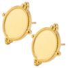 Fashion Ear Studs Gold Color Sun Heart Flower Stainless Steel Earrings For Women Men Accessories Ear Jewelry Fit DIY Rhinestone