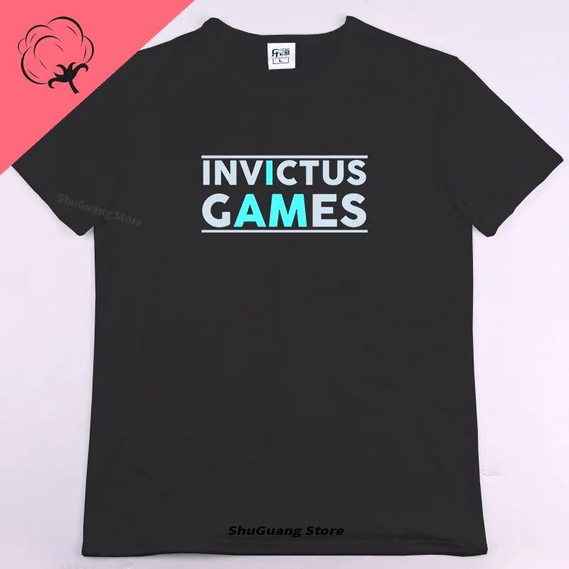 I Am Invictus Games Printed T-shirt Tops Vintage Tshirt Letters Graphic T Shirts WoUnisex Clothing Unisex T Shirt Cotton Tee