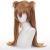 Asuka Langley perruque Orange Evangelion Asuka Langley Cosplay perruque avec pince queue de cheval double queue