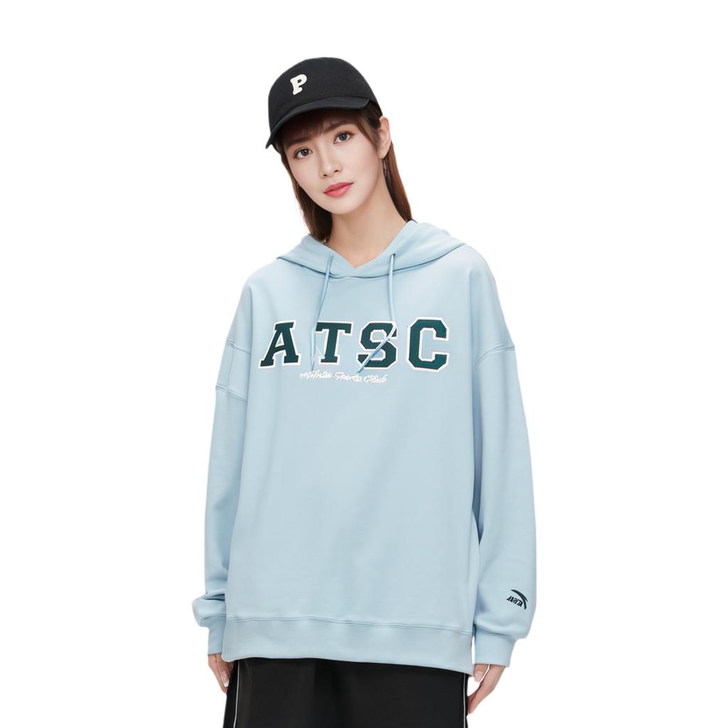 Anta Lifestyle Series Lettered Hooded Pullover Sweatshirt Women sweatshirt Crab-Shell-Blue 162348709-2