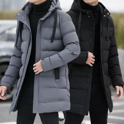 Plus Size Herr Ny Vinter Trendig Varm Lång Kappa med Huva Förtjockad Medellång Huva Herr Varm Kappa Vinter Dunjacka Parka