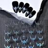 1sheet Halloween  Dazzling Laser Gothic Dark Bat Cross Adhesive Nail Art Stickers Decals Manicure Shiny Red Silver Black Charms
