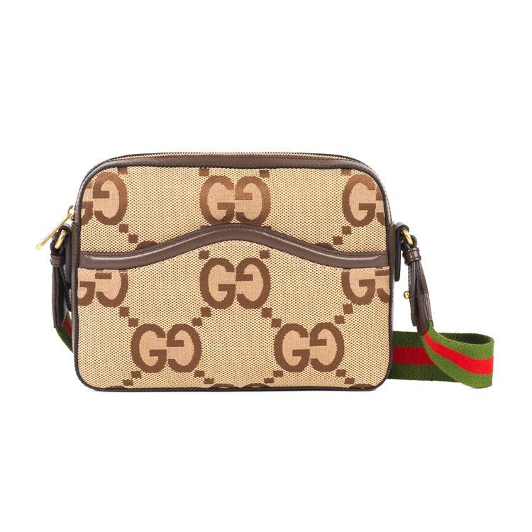 

Gucci Jumbo GG Canvas Camera Bag Beige Brown Leather Red Green Web Stripe Crossbody Handbag for Women Daily Commute Travel 675891-UKMDG-2570 Basic Set (Bag+Dust Bag)
