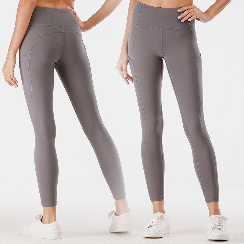 Women's High Waist Double-Sided Nude Feel Yoga Pants - Quick-Drying, Breathable, Brushed, Tight Fit for Fitness & Running.