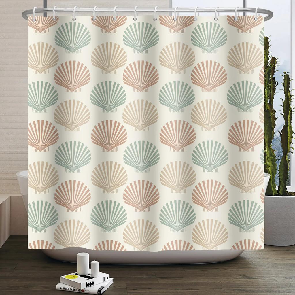 Sea Animals Shower Curtains Cute Dolphin Jellyfish Turtle Starfish Shell Coral Bathroom Bath Curtain Bathtub Privacy Partition