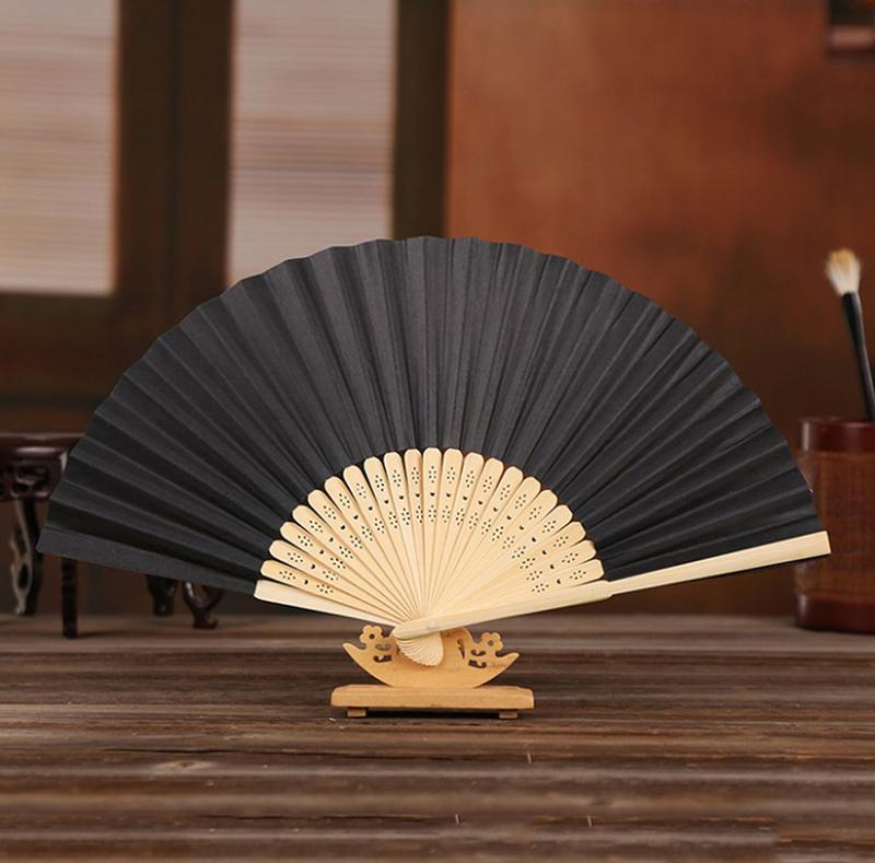 Folding Fan Hand Diy Chinese Folding Fan Wooden Bamboo Antiquity Folding Fan