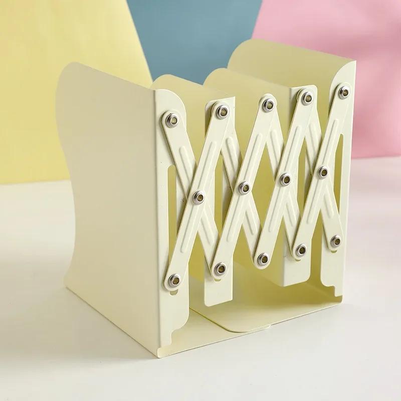 Adjustable Iron Desktop Bookends - Non-Slip Book Stand & Rack, Artistic Shelf Holder for School Stationery & Office Accessories