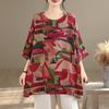 DIMANAF Plus Size New T-Shirt Women Shirts Flower Print Loose Casual O-Neck Lady Tops Tees Oversize Summer 2026