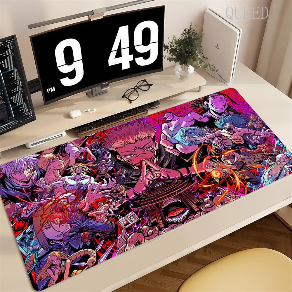 Tappetino per Mouse Grande 90x40CM Nero Anime Jujutsu Kaisen Ryomen Sukuna Tappetini Mouse XXL Accessori Gaming per PC Computer Tappetino da Scrivania Antiscivolo