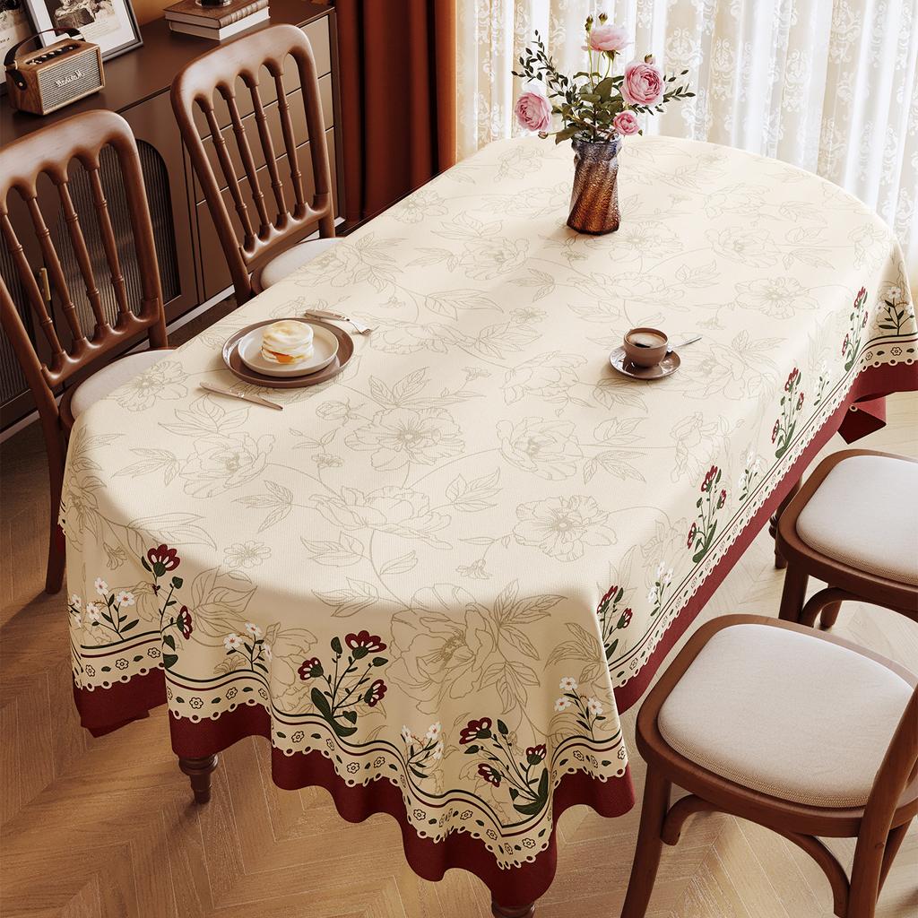 Retro Tablecloth Anti Slip Silent Table Mat PVC Decorative Cloth Used for Rectangular Elliptical and Circular Dining Tables Living Room Dining Room