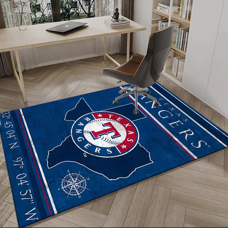 Baseball Rangers Map Carpet, Kitchen Rugs, Yoga Mat, Non-Slip Mats, Rug for Bathroom, Living Room Bedroom, Camping Rugs Christmas Gift