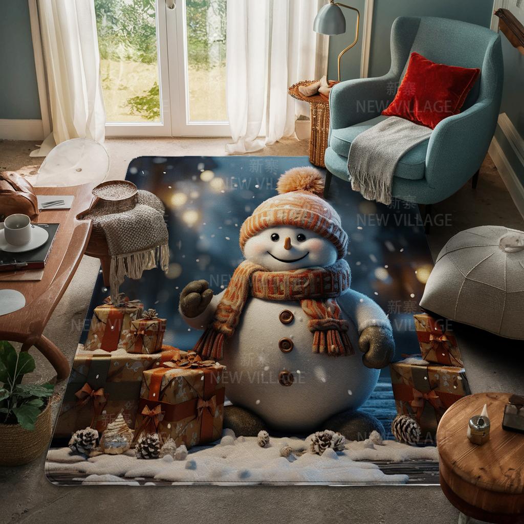 House Entrance Carpet Home Door Mat Living Room Bath Foot Bathroom Non-slip Water Absorption Rugs Bath Merry Christmas Winter