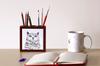 Selkirk Rex Shorthaired – Pen holder with a cat, desk organizer with a print | Art-Dog