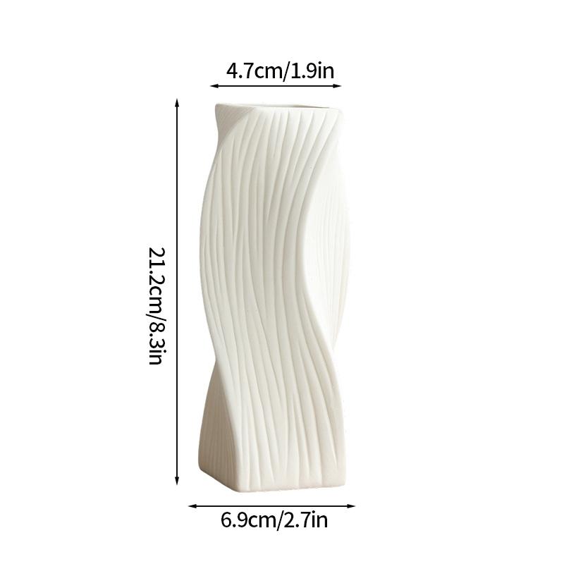 

Белая пластиковая ваза Ваза для композиции из сухоцветов Гидропонная бутылка Необычные эстетичные вазы Горшки для декора гостиной Ручная работа