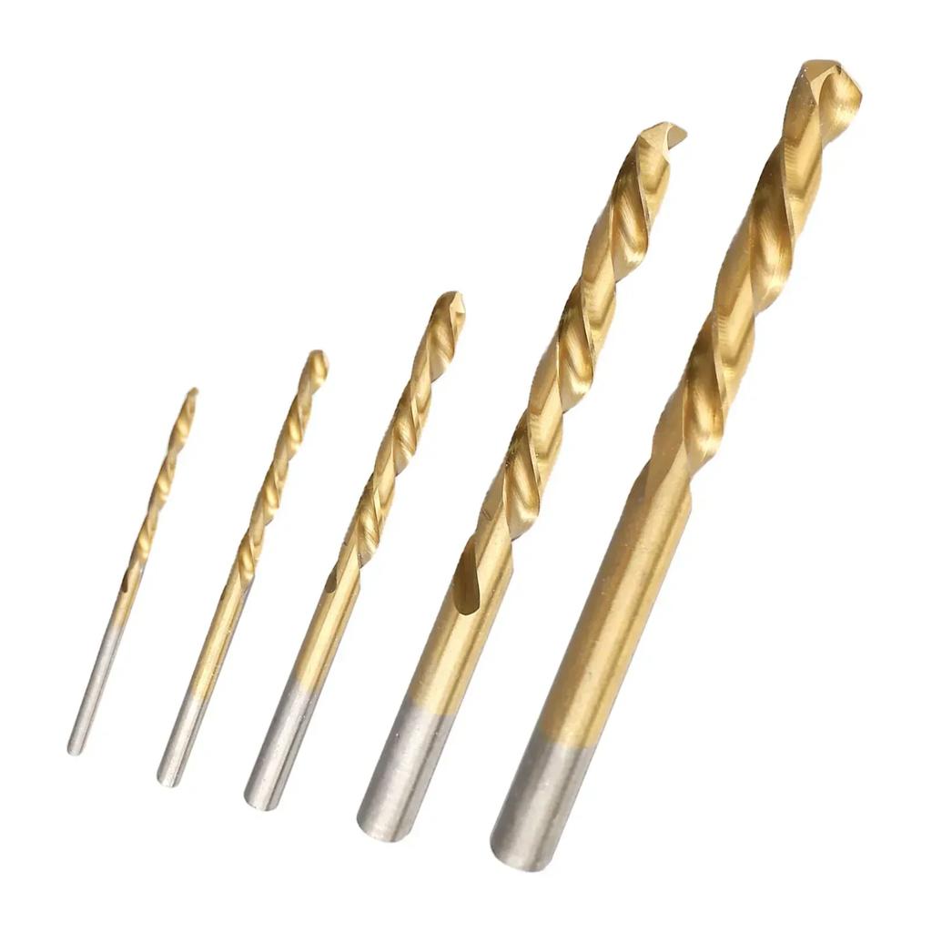 Left Hand Drill Bit 3.2/4.8/6.4/8.0/8.7mm Extractor Tools Gold HSS Screw Bolt Remover Convenient 5 Pieces/set Accessories