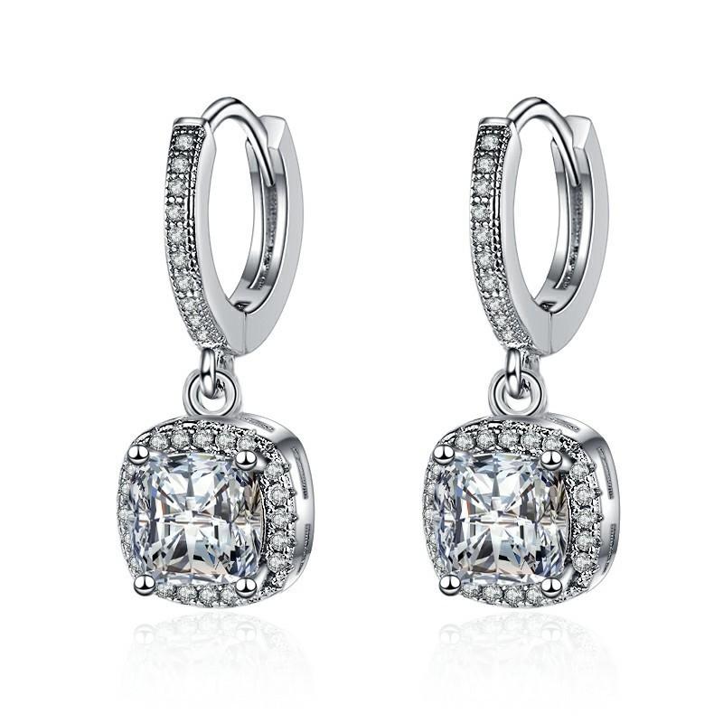 Pendientes de Moissanita de 2,0 quilates para Mujer Tachuelas de Diamante Cultivado en Laboratorio Plata de Ley 925 Joyería Fina Regalo