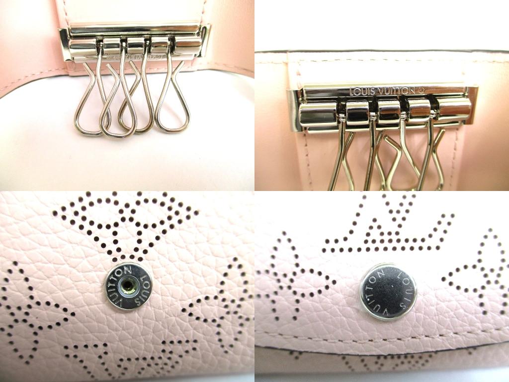 Authentic LOUIS VUITTON Monogram Mahina Light Pink Leather Multicles 4 Key Chain #b024  Open Box