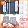Double Sided Adhesive Wall Hooks Hanger Strong Transparent Suction Cup Storage Socket Hooks Bathroom Kitchen Bedroom Hook Kit