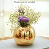 Metal Ball Round Metal Vase Set of 2 for Home Décor Decorative Flower Pot for Valentine’s Day