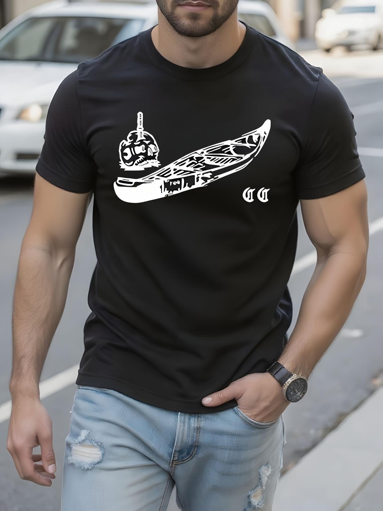 Harajuku FOG Print Cotton Tshirt - Black Casual Crew Neck... S