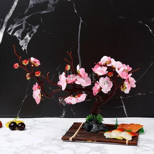 plate tray beauty seafood Sushi Decorating Flowers tree Plants Artistic Conception Decorating Ornament Creative Peach blossom