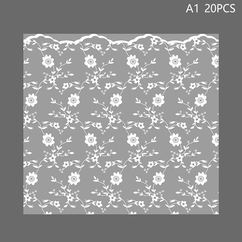 

20 шт. Прозорий папір для обгортання квітів Мереживний папір для пакування квітів Водонепроникний Прозорий Пакувальні матеріали для декорування подарункових букетів