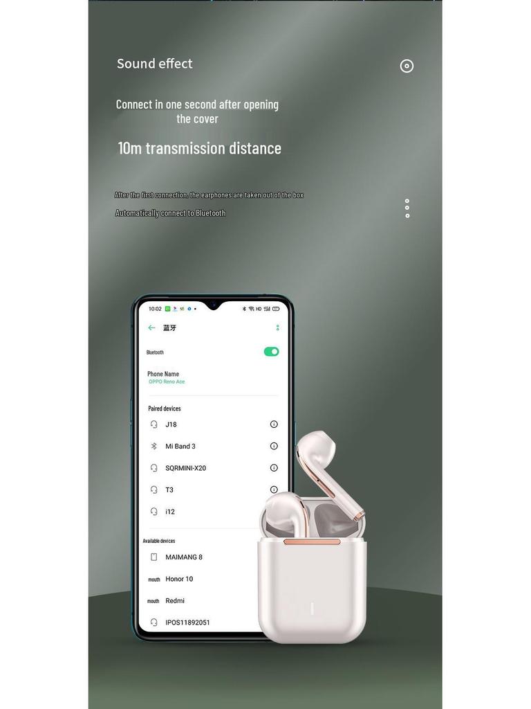 J18 Echte kabellose Bluetooth-Ohrhörer: In-Ear Stereo mit langer Akkulaufzeit, Bluetooth 5.3.