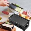 Kitchen Iron Metal Non-stick Cheese Raclette Grill Plate With Solid Wood Handle Rectangular Bakeware Appliance Black
