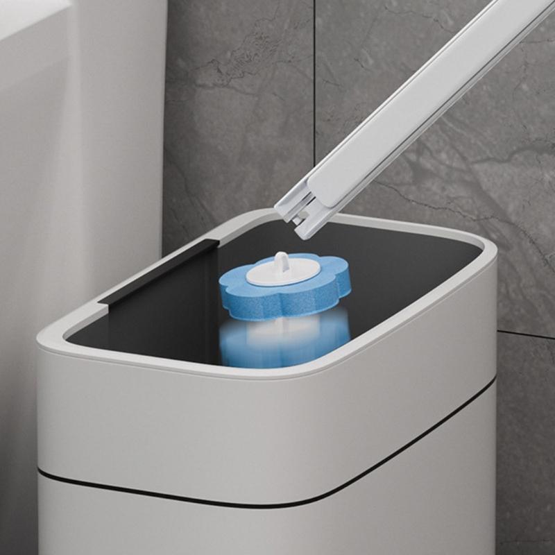 Toilet Wand Holder Designed for Convenient Use and Easy Maintenance Toilet Brush and Holder with Cleaner Refills