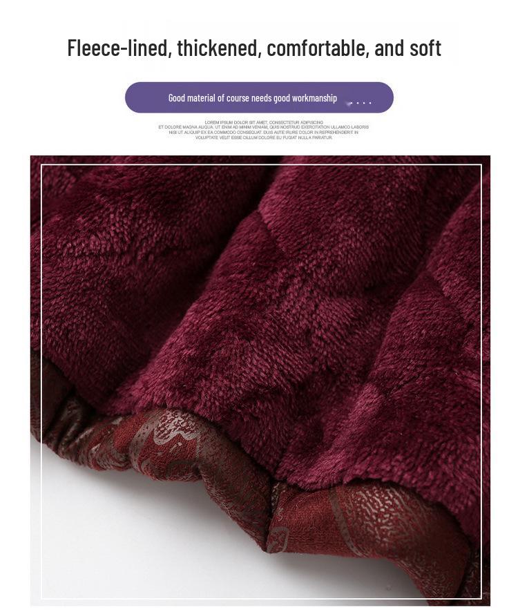 Stylish Cotton Padded Winter Jacket for Elderly Women – Fleece Lined Tang Suit for Seniors