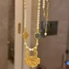 Ethnic Style Hollow Carved Lucky Bag Pendant Green Imitation Jade Handmade Beaded Long Necklace