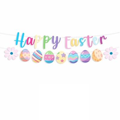 Creative Easter Party Decorations Rabbit Cute Easter Theme Decor Spiral Hanger Balloon Rabbit Egg Banner Birthday Party