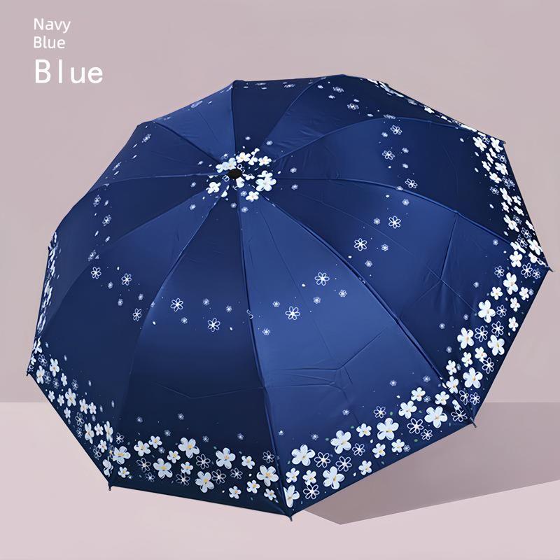 Manual Large Folding Umbrella for Female Students, Dual-Purpose Sun and Rain Umbrella, Sun Protection Umbrella