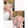 Cotton Pajamas Women Spring Fall Cute Thin Two-piece Suit Sweet Students Sleepwear Long Sleeve Loose Homewear