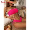Bikini Swimsuit Women With Polyester Fabric And Seamless Design For Beach Vacation