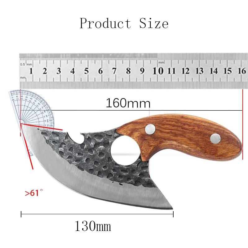 Forged Boning Pocket Knife Cheese Pizza Kitchen Knives Stainless Steel Slicing Cooking Mini Knife Wooden Handle Fruit Knife