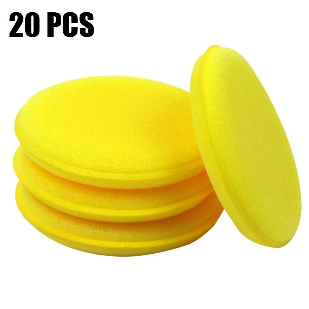 Round Car Waxing Polish Wax Foam Sponge High Density Applicator Pads Cleaning Sponge Auto Detail Washing Car Cleaning Tool
