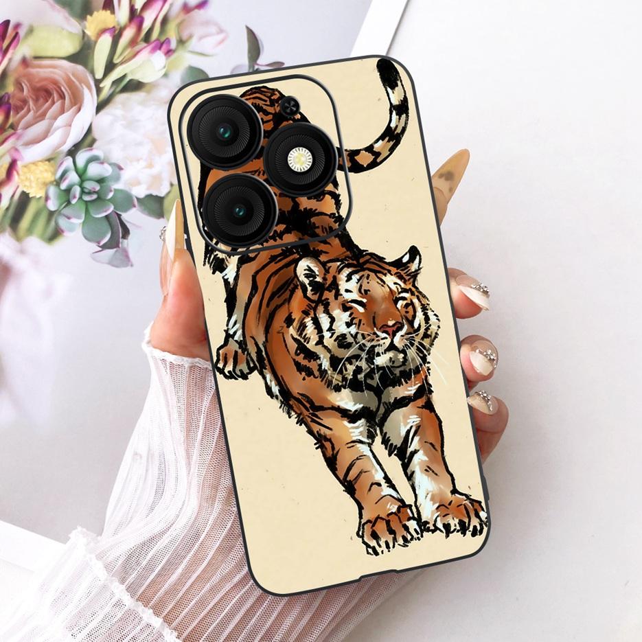 For Itel A50 A50C 4G Case Cool Lion Luxury Painted Cover Soft TPU Phone Case For Itel A50C A 50 C ItelA50 ItelA50C Fundas Bumper
