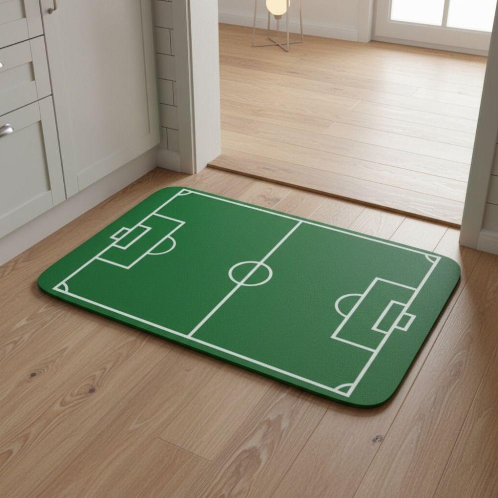 Flannel Football Field Floor Mat Non-slip Small Rug Home Decor Small Carpet Bathroom