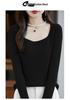 Women's 2025 Autumn/Winter U-Neck Pure Wool Slim-Fit Sweater