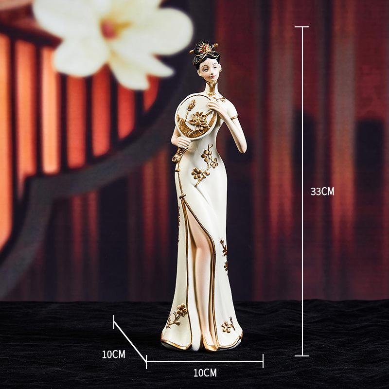 Elegant Retro Chinese Art Decor: Ladies' Ancient Figures for Living Room and Porch