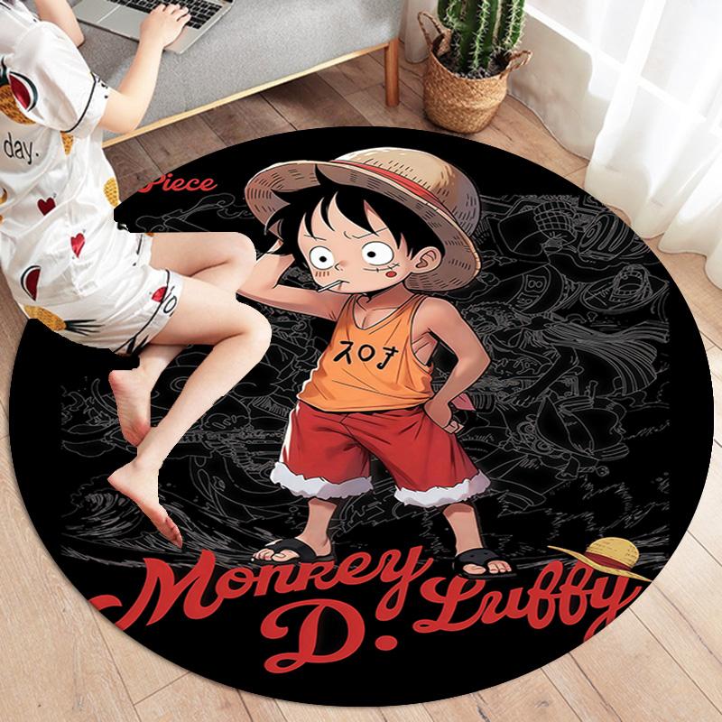 Luffy D Round Area Rug Carpet Rug For Living Room Bedroom Sofa Playroom Decor Nonslip Floor Mat