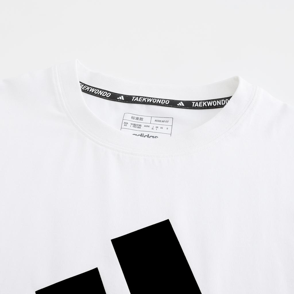 Adidas Crew Neck Pullover Letter Short Sleeve Top Striped Tie Waist Mid Rise Long Pants Casual Sports Set Unisex Sets ADICLTS24TK-WB+TR30PT-BW