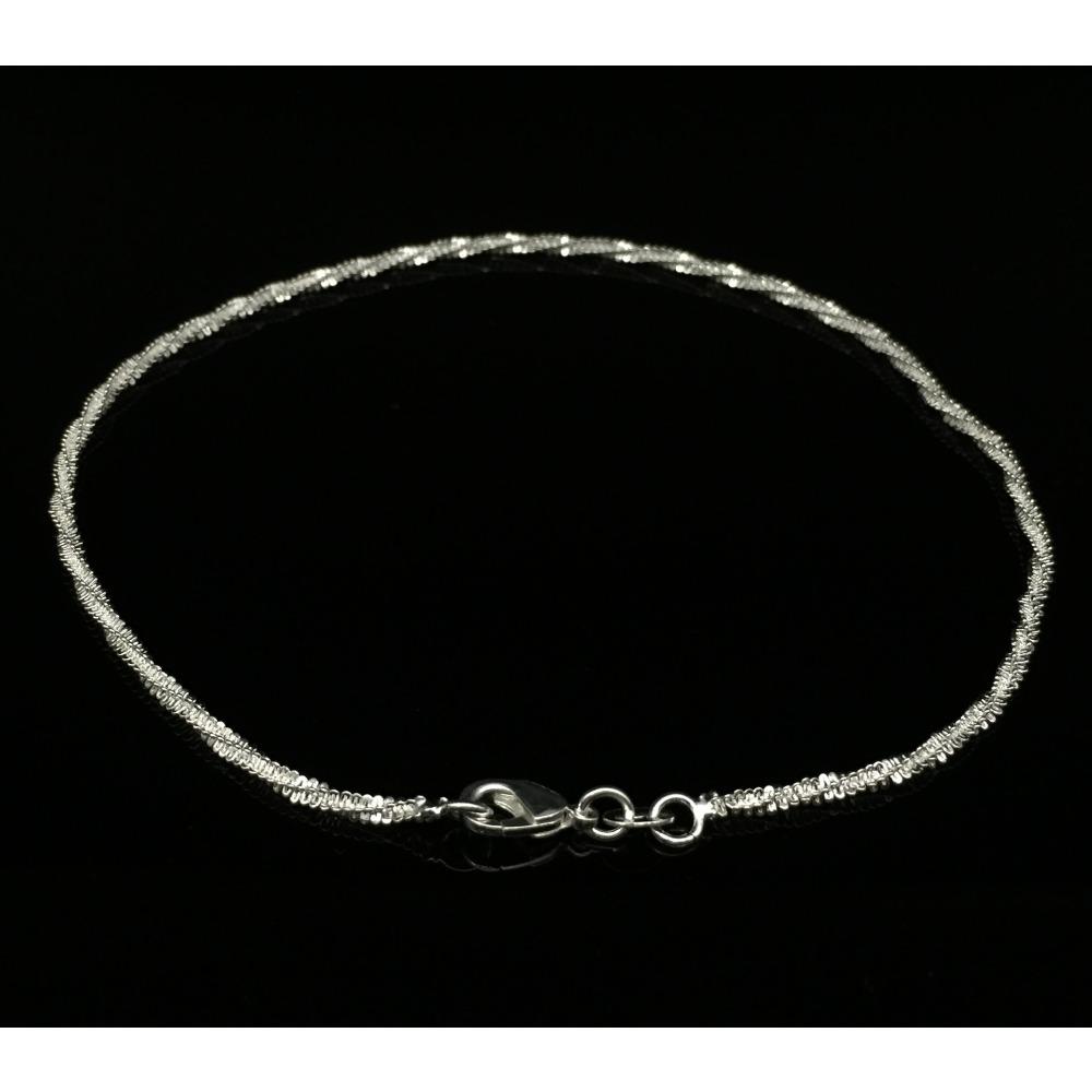 Fashionable Silver Plated Hemp Rope Bracelet and Copper Silver Anklet for Women Stylish Foot Jewelry