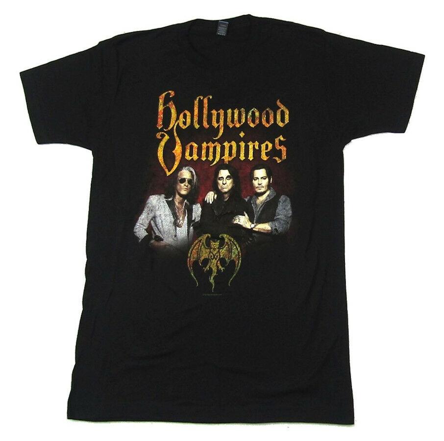 

Черная футболка Hollywood Vampires Alice Cooper Johnny Depp Tour Raise The Dead Tour