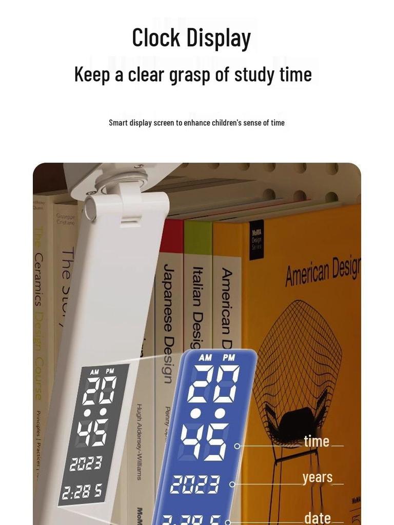 LED Desk Lamp: Eye Protection, Bedside & Study Light for College Dorm; Night Light with Charging & Timer; Compact & Stylish Design