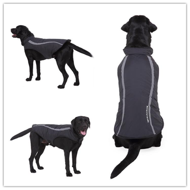 Reflective Winter Jacket for Large Dogs - Adjustable, Warm Cotton Coat