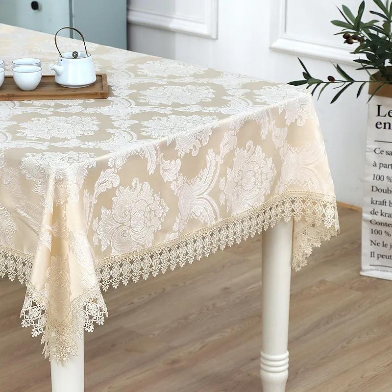 

Скатерть жаккардовая скатерть в европейском стиле, прямоугольный стол, чайная скатерть, многоцелевой коврик для полотенца 110*160cm жёлтый